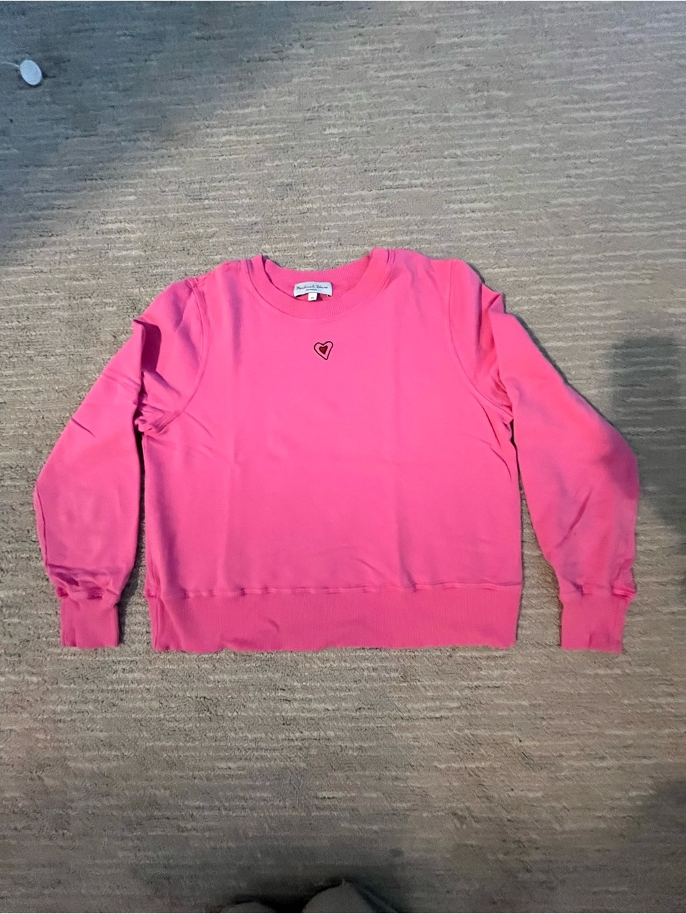 Michael Stars Pink Heart Crewneck Sweatshirt